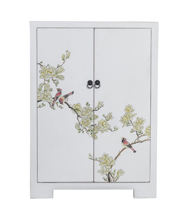 PREORDER WEEK 19 Chinese Cabinet White Blossoms Hand-Painted W80xD35xH99cm