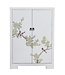 PREORDER WEEK 19 Armoire Chinoise Blanche Fleurs Peint à la Main L80xP35xH99cm