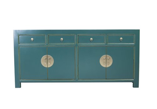 Fine Asianliving Chinese Sideboard Teal Blue W180xD40xH85cm