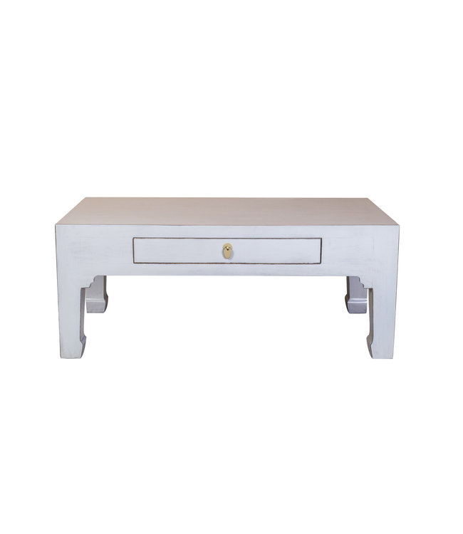 Tavolino Salotto Cinese Grigio Pastello - Orientique Collezione L110xP60xA45cm