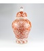 Chinesische Vase mit Deckel Porzellan Rot Handbemalter Drache D33xH61cm