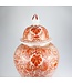 Chinesische Vase mit Deckel Porzellan Rot Handbemalter Drache D33xH61cm