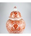 Tarro de Jengibre Chino Templo Porcelana Dragón Pintado a Mano Rojo D33xAlto61cm