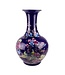 Chinese Vase Porcelain Navy Blossoms D37xH58cm