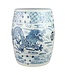 Fine Asianliving Keramische Kruk Blauw Wit Draak Handgeschilderd D33xH45cm