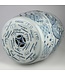 Tabouret Céramique Bleu Blanc Dragon D33xH45cm Peint À La Main