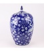 Chinese Gemberpot Blauw Handgeschilderd Draak Phoenix D22xH35cm