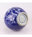 Chinesische Vase Porzellan Blau Handgemalte Blüten D22xH36cm