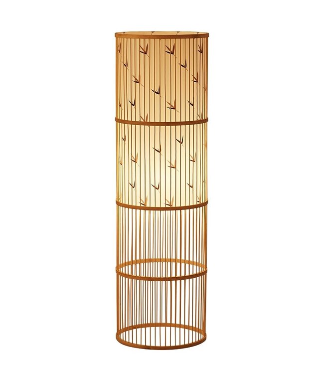 Lampadaire Chinois en Bambou Fait Main - Sylvie D28xH100cm