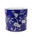 Vaso da Fiori Cinese Fiori Dipinti a Mano Blu D22xH20cm