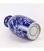 Chinese Vaas Porselein Blauw Handgeschilderd Bloesems D20xH44cm