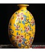 Vase Chinois Porcelaine Jaune Fleurs Peint à la Main L32xP12xH34cm