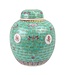Ginger Jar Cinese Green Dipinto a Mano Longevità D21xH25cm