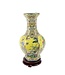Chinese Vase Flowers Birds Yellow D19xH32cm