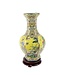 Vase Chinois Porcelaine Fleurs Oiseaux Jaune D19xH32cm