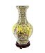 Vase Chinois Porcelaine Fleurs Oiseaux Jaune D19xH32cm