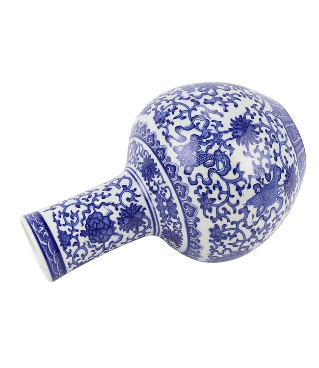 Chinese Vase Porcelain Blue White Lotus D22xH34cm