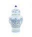 Chinese Gemberpot Porselein Blauw Wit Dubbele Blijdschap D22xH40cm