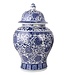 Pot à Gingembre Chinois Porcelaine Lotus Bleu Blanc D27xH42cm