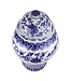 Chinese Gemberpot Porselein Handgeschilderd Lotus Blauw Wit D32xH53cm