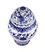 Tarro de Jengibre Chino Templo Porcelana Loto Azul Blanca D32xAlto53cm