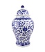 Chinesische Vase mit Deckel Porzellan handbemalt Phönix Blau Weiß D32xH60cm
