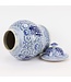 Chinese Gemberpot Blauw Wit Double Happiness D18xH24cm