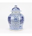 Tarro de Jengibre Chino Templo Porcelana Doble Felicidad Azul Blanca D18xAlto24cm