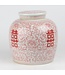 Chinese Ginger Jar Red White Double Happiness D23xH23cm