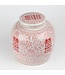 Chinese Ginger Jar Red White Double Happiness D23xH23cm