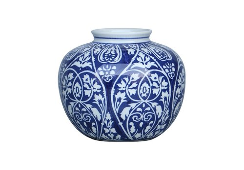 Fine Asianliving Chinesische Vase Blau Weiß Porzellan D23xH20cm