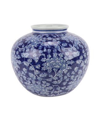 Fine Asianliving Chinese Vaas Blauw Wit Porselein D23xH20cm