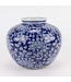 Chinese Vaas Blauw Wit Porselein D23xH20cm