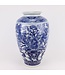 Vaso Cinese Porcellana Blu Bianca D23xH37cm