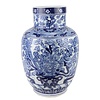 Fine Asianliving Chinesische Vase Blau Weiß Porzellan Rosen und Vögel D28xH42cm