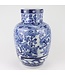 Vaso Cinese Porcellana Blu Bianca D28xH42cm