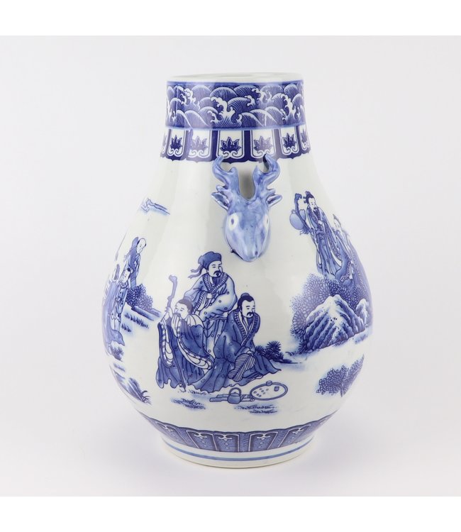 Chinesische Vase Blau Weiß Porzellan D21xH29cm