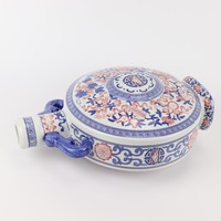 Chinese Vaas Blauw Wit Rood Porselein D22xH35cm