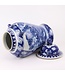 Chinese Gemberpot Blauw Wit Porselein Handgeschilderd Vogels D26xH50cm