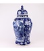 Chinese Ginger Jar Blue White Porcelain Handpainted Birds D26xH50cm