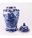 Chinese Ginger Jar Blue White Porcelain Handpainted Birds D26xH50cm