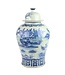 Pot à Gingembre Chinois Bleu Blanc Porcelaine Oiseaux Peints à la Main D30xH50cm