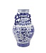 Vase Chinois Bleu Blanc Porcelaine Dragon D18xH33cm