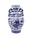 Chinesische Vase Blau Weiß Porzellan Drache D18xH33cm