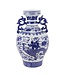 Fine Asianliving Vase Chinois Bleu Blanc Porcelaine Dragon D18xH33cm