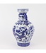 Chinesische Vase Blau Weiß Porzellan Drache D18xH33cm