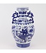 Vase Chinois Bleu Blanc Porcelaine Dragon D18xH33cm
