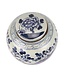 Pot à Gingembre Chinois Bleu Blanc Porcelaine Oiseaux Peints à la Main D30xH30cm