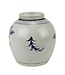 Pot à Gingembre Chinois Bleu Blanc Porcelaine Oiseaux Peints à la Main D25xH25cm