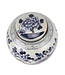 Pot à Gingembre Chinois Bleu Blanc Porcelaine Oiseaux Peints à la Main D25xH25cm
